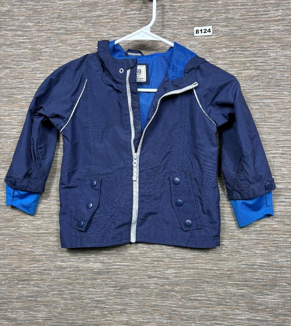 The Children’s Place Kids Windbreaker Jacket Hooded Unisex Size 3T Navy Full Zip